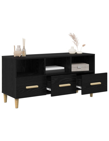 Mobile TV Rovere Nero 102 x 35,5 x 50 cm Legno multistrato