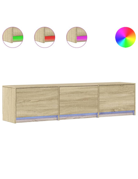 Mobile TV con led Sonoma 165 x 34 x 40 cm Legno multistrato