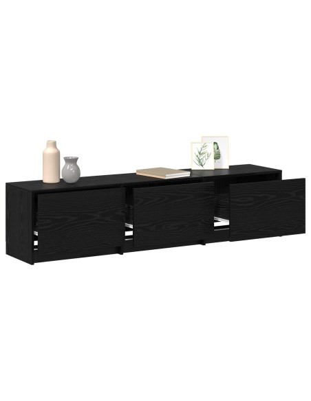 Mobile TV Rovere Nero 165 x 34 x 40 cm Legno multistrato