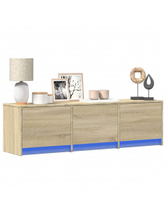 Mobile TV con led Sonoma 140 x 34 x 40 cm Legno multistrato 2