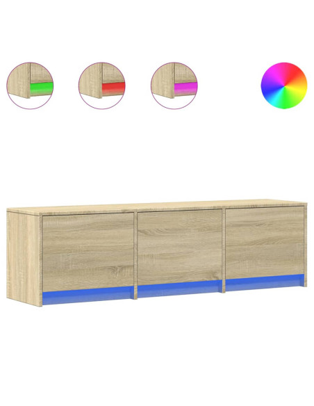 Mobile TV con led Sonoma 140 x 34 x 40 cm Legno multistrato