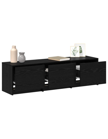 Mobile TV Rovere Nero 140 x 34 x 40 cm Legno multistrato