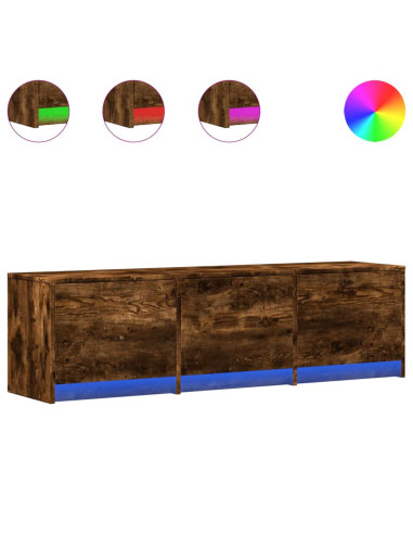 Mobile TV Rovere fumé 140 x 34 x 40 cm Legno multistrato