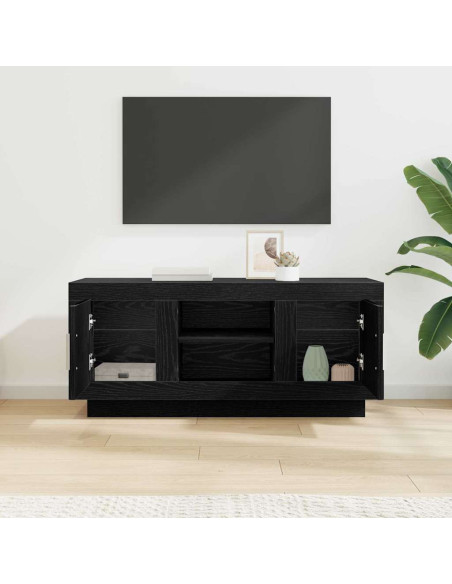 Mobile TV Rovere Nero 102 x 35 x 45 cm Legno multistrato