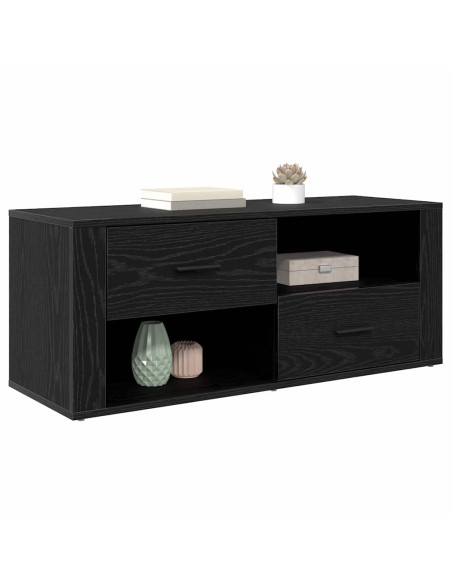 Mobile TV Rovere Nero 100 x 35 x 40 cm Legno multistrato