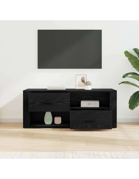 Mobile TV Rovere Nero 100 x 35 x 40 cm Legno multistrato