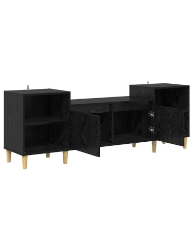 Mobile TV Rovere Nero 160 x 35 x 55 cm Legno multistrato