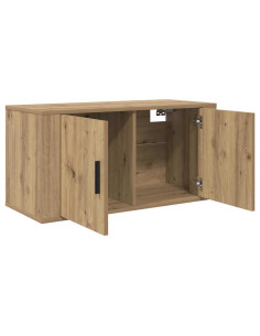 Mobile TV da parete rovere artigianale 80 x 34,5 x 40 cm 2