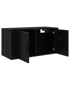 Mobile TV da parete Rovere nero 80 x 34,5 x 40 cm 2