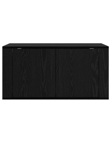 Mobile TV da parete Rovere nero 80 x 34,5 x 40 cm