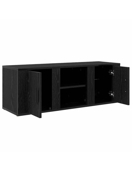 Mobile TV Rovere Nero 100 x 31,5 x 35 cm Legno multistrato