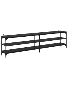 Mobile TV Rovere Nero 200 x 30 x 50 cm 2