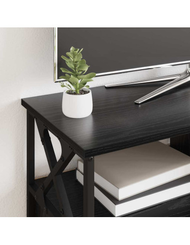 Mobile TV con cassetto Rovere Nero 90 x 33 x 45 cm