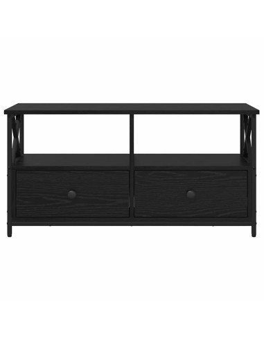 Mobile TV con cassetto Rovere Nero 90 x 33 x 45 cm