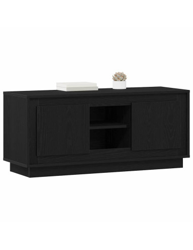 Mobile TV Rovere Nero 102 x 35 x 45 cm Legno multistrato