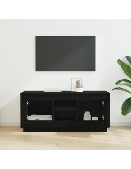 Mobile TV Rovere Nero 102 x 35 x 45 cm Legno multistrato