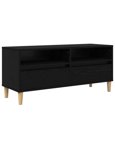 Mobile TV Rovere Nero 100 x 34,5 x 44,5 cm Legno multistrato