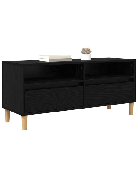 Mobile TV Rovere Nero 100 x 34,5 x 44,5 cm Legno multistrato