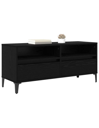 Mobile TV con cassetto Rovere Nero 100 x 34,5 x 44,5 cm