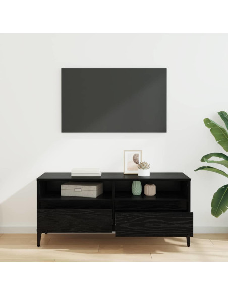 Mobile TV con cassetto Rovere Nero 100 x 34,5 x 44,5 cm