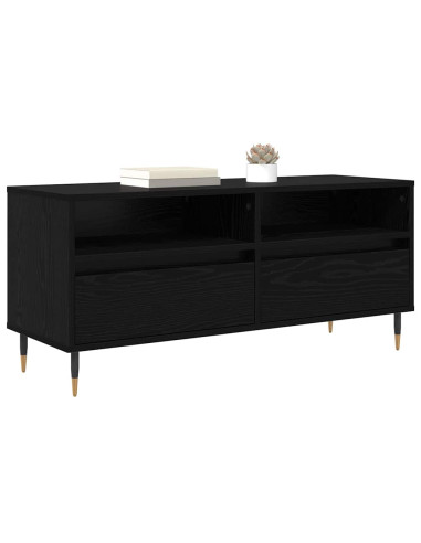 Mobile TV con cassetto Rovere Nero 100 x 34,5 x 44,5 cm