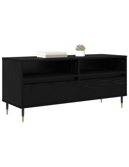 Mobile TV con cassetto Rovere Nero 100 x 34,5 x 44,5 cm