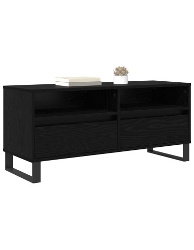 Mobile TV con cassetto Rovere Nero 100 x 34,5 x 44,5 cm