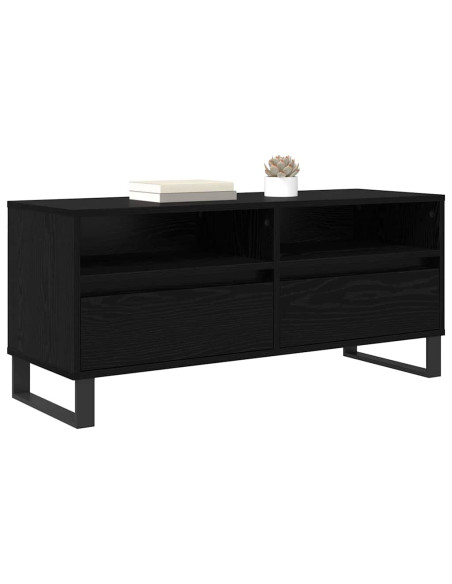 Mobile TV con cassetto Rovere Nero 100 x 34,5 x 44,5 cm