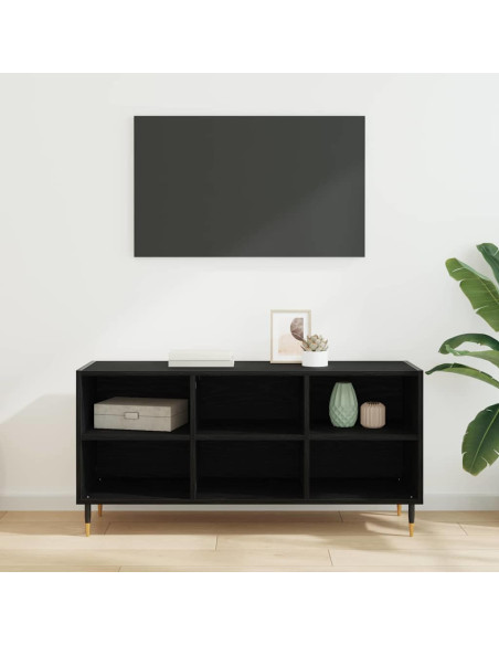 Mobile TV Rovere Nero 103,5 x 30 x 50 cm Legno multistrato