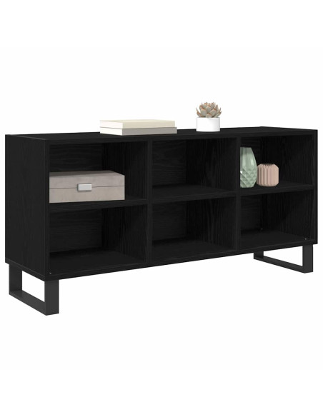 Mobile TV Rovere Nero 103,5 x 30 x 50 cm Legno multistrato