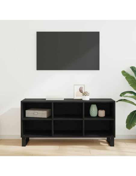 Mobile TV Rovere Nero 103,5 x 30 x 50 cm Legno multistrato