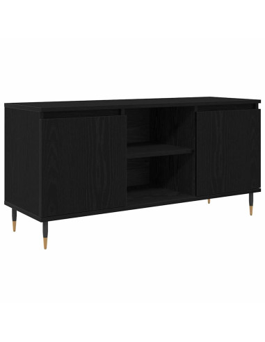 Mobile TV Rovere Nero 104 x 35 x 50 cm Legno multistrato