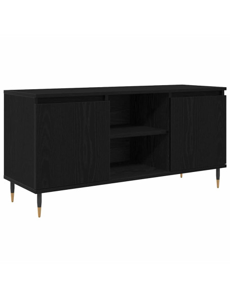 Mobile TV Rovere Nero 104 x 35 x 50 cm Legno multistrato