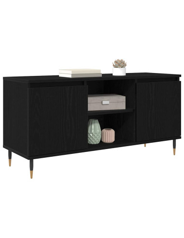 Mobile TV Rovere Nero 104 x 35 x 50 cm Legno multistrato