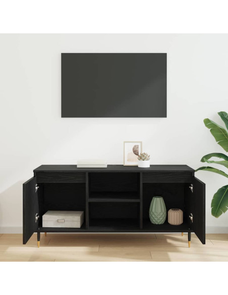 Mobile TV Rovere Nero 104 x 35 x 50 cm Legno multistrato