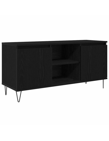 Mobile TV Rovere Nero 104 x 35 x 50 cm Legno multistrato