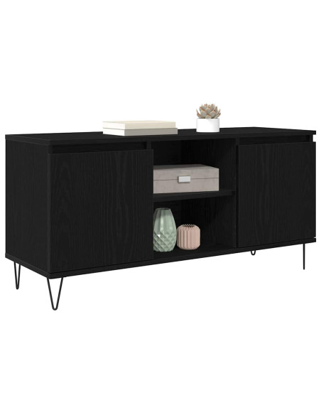 Mobile TV Rovere Nero 104 x 35 x 50 cm Legno multistrato