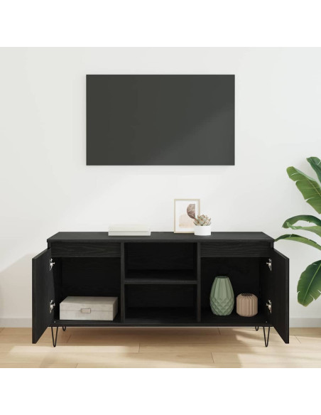 Mobile TV Rovere Nero 104 x 35 x 50 cm Legno multistrato