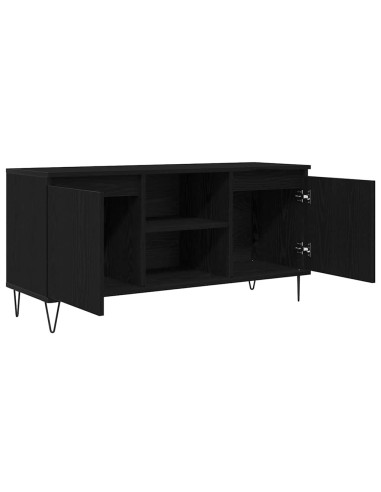 Mobile TV Rovere Nero 104 x 35 x 50 cm Legno multistrato