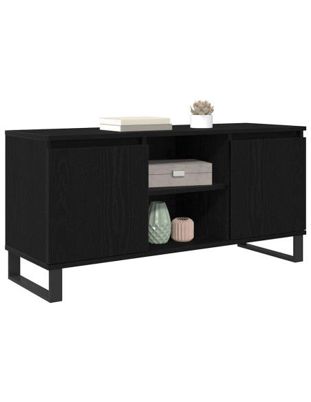 Mobile TV Rovere Nero 104 x 35 x 50 cm Legno multistrato