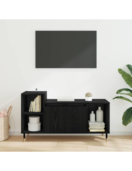 Mobile TV Rovere Nero 100 x 35 x 55 cm Legno multistrato