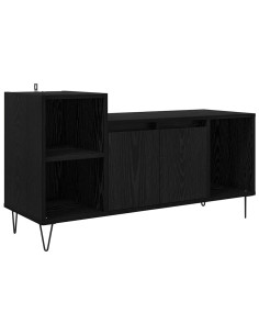 Mobile TV Rovere Nero 100 x 35 x 55 cm Legno multistrato 2