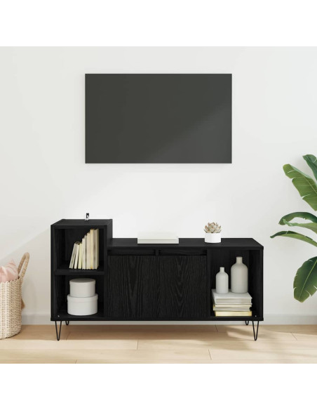 Mobile TV Rovere Nero 100 x 35 x 55 cm Legno multistrato