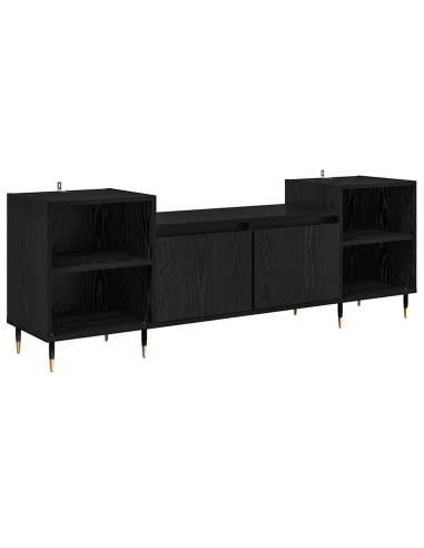 Mobile TV Rovere Nero 160 x 35 x 55 cm Legno multistrato