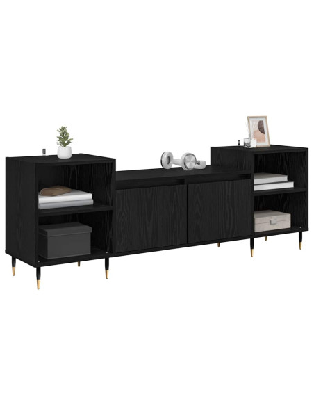 Mobile TV Rovere Nero 160 x 35 x 55 cm Legno multistrato