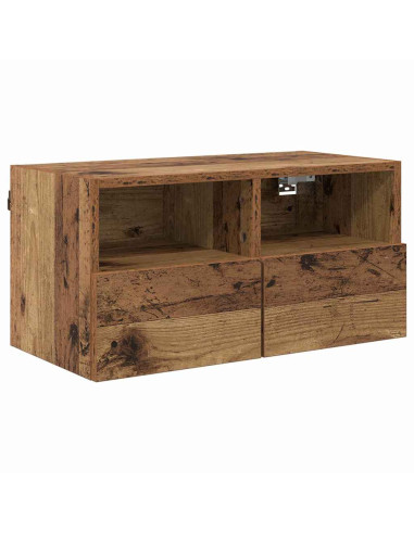 Mobiletti TV da Parete 2 pcs Legno vecchio 60 x 30 x 30 cm