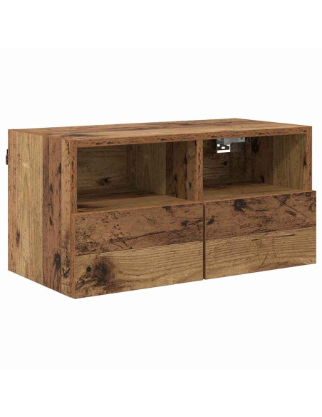 Mobiletti TV da Parete 2 pcs Legno vecchio 60 x 30 x 30 cm