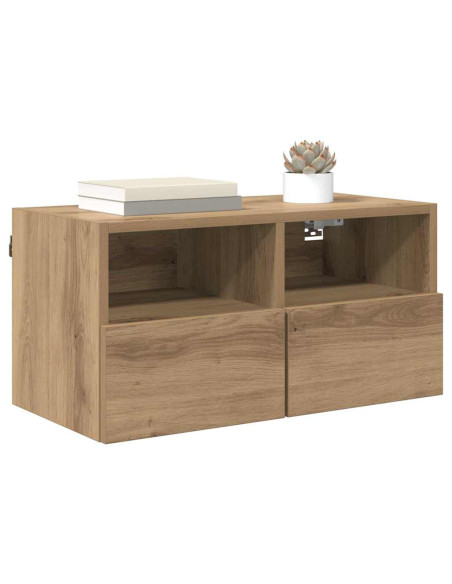 Mobile TV da parete Rovere artigianale 60 x 30 x 30 cm