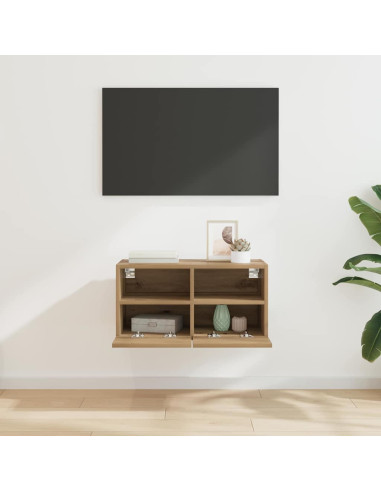 Mobile TV da parete Rovere artigianale 60 x 30 x 30 cm