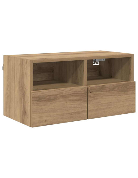 Mobiletti TV da Parete 2 pcs Rovere artigianale 60 x 30 x 30 cm